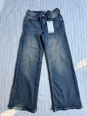 NWT Telepatia Women's Wide Leg Embellished Embroidered Jeans Size 7/28 (junior)